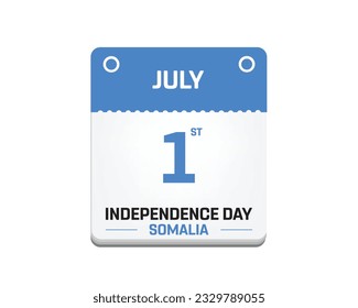 Independence day of Somalia on a Calender with white background, Somalia Independence day, Somalia, Calendar, 1st July, 1 July, National Day, Independence Day, Calender, Vector, Illustration, Eps Icon