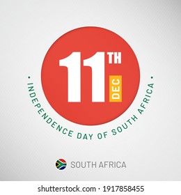 Independence day in South Africa celebration on 11th December, Artistic typographic background for social media website promotion