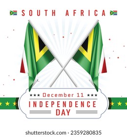 Independence Day of South Africa with Flag