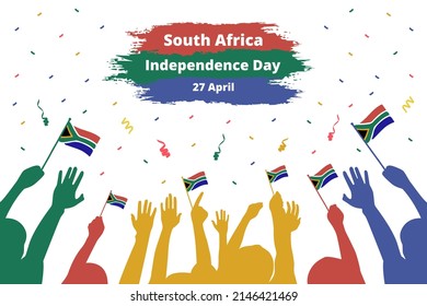 Ilustración vectorial de la celebración del Día de la Independencia en Sudáfrica