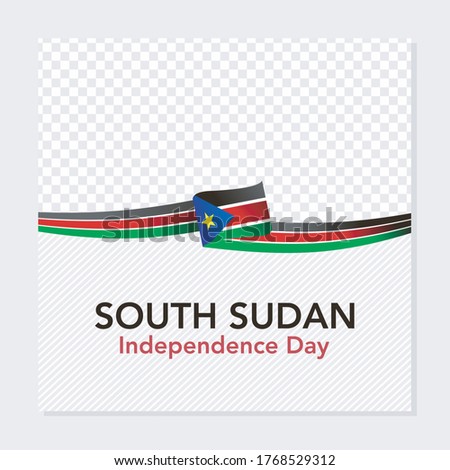 
Independence Day of the South Sudan, South Sudan flag state symbol isolated on background national banner.BGreeting card National Independence Day, South Sudan vector illustration background