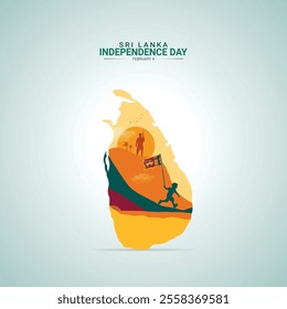 Independence Day of Sri Lanka. Sri Lanka independence Day creative Design for social media post