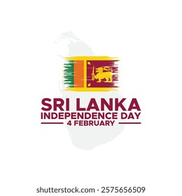 Independence day of Sri Lanka. Creative Sri Lanka national country flag icon.  Sri Lanka independence day. Sri Lanka Day Defense concept. Template for background, banner, card, poster.