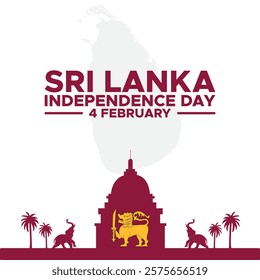 Independence day of Sri Lanka. Creative Sri Lanka national country flag icon.  Sri Lanka independence day. Sri Lanka Day Defense concept. Template for background, banner, card, poster.