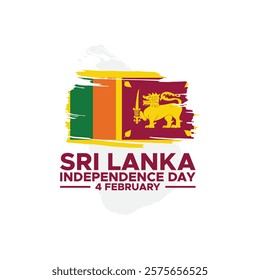 Independence day of Sri Lanka. Creative Sri Lanka national country flag icon.  Sri Lanka independence day. Sri Lanka Day Defense concept. Template for background, banner, card, poster.