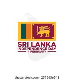Independence day of Sri Lanka. Creative Sri Lanka national country flag icon.  Sri Lanka independence day. Sri Lanka Day Defense concept. Template for background, banner, card, poster.