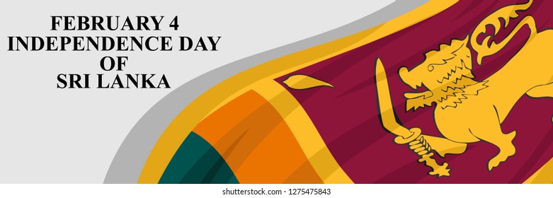Independence day of Sri Lanka vector illustration. Suitable for greeting card, poster and banner.