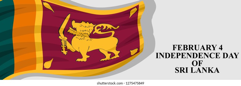 Independence day of Sri Lanka vector illustration. Suitable for greeting card, poster and banner.