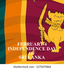 Independence day of Sri Lanka vector illustration. Suitable for greeting card, poster and banner.