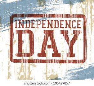 Independence day stamp on wooden background. Vector illustration, EPS10