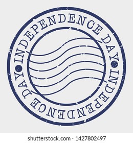 Independence Day Stamp. Silhouette Seal. Round Design. Vector Icon. Design Retro Insignia.