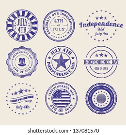 Independence Day Stamps Textured Grunge version