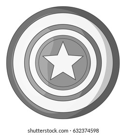Independence day star icon in monochrome style isolated on white background vector illustration