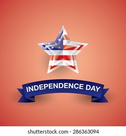 Independence Day with star in national flag colors