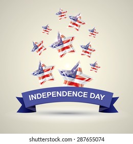 Independence Day with star in national flag colors