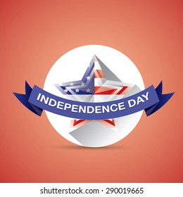 Independence Day with star in national flag colors