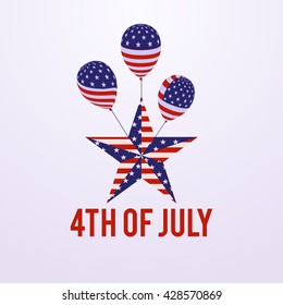 Independence Day with star in national flag colors
