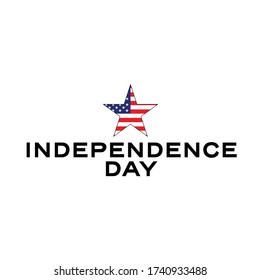 Unabhängigkeitstag Star mit US-Flagge auf isoliertem weißem Hintergrund