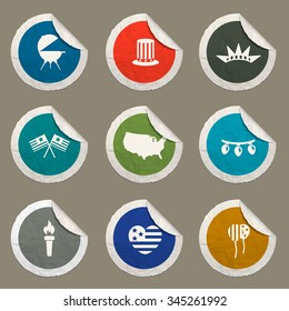 Independence day sticker icons for web