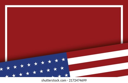 Independence day striped background with red and blue lines and stars, illustration. vector
