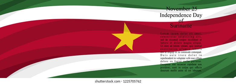 Independence Day of Suriname vector illustration. Suitable for greeting card, poster and banner.