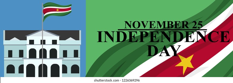 Independence Day of Suriname vector illustration. Suitable for greeting card, poster and banner.