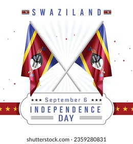 Independence Day of Swaziland with Flag