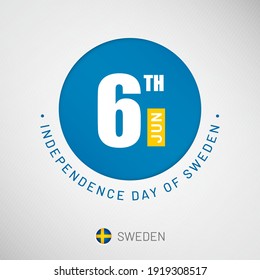 Independence day in Sweden celebration on 6th June, Artistic typographic background for social media website promotion