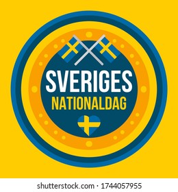 Independence day of Sweden. National holiday event. Sveriges national dag. Swedish country celebration decoration element for festive poster or banner. Vector illustration