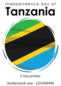 Independence day of Tanzania public holiday is always celebrated on 9 December design vector illustration