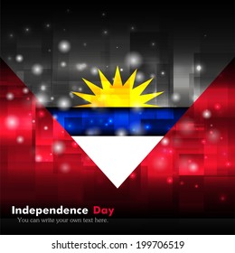 Independence Day. Techno. Abstract. Glowing. Used as an background, card, greeting, printed materials.  Flag of Antigua and Barbuda