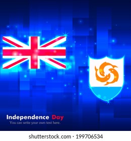 Independence Day. Techno. Abstract. Glowing. Used as an background, card, greeting, printed materials.  Anguilla flag