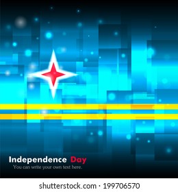 Independence Day. Techno. Abstract. Glowing. Used as an background, card, greeting, printed materials.  Flag of Aruba