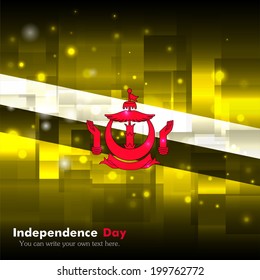 Independence Day. Techno. Abstract. Glowing. Used as an background, card, greeting, printed materials.  Flag of Brunei