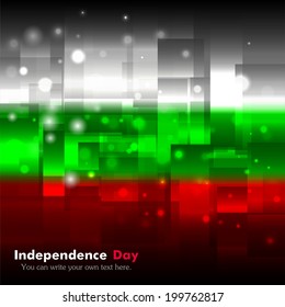 Independence Day. Techno. Abstract. Glowing. Used as an background, card, greeting, printed materials.  Flag of Bulgaria