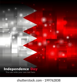 Independence Day. Techno. Abstract. Glowing. Used as an background, card, greeting, printed materials.  Flag of Bahrain
