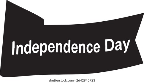 Independence day text displayed on a black banner suitable for posters and festive holiday designs