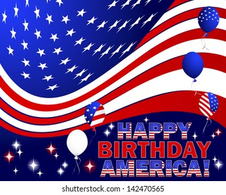 Independence Day Text Happy Birthday America Stock Vector (Royalty Free ...