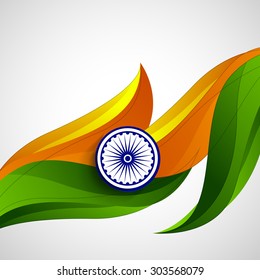 Independence day tricolor wave background for independence day india. 