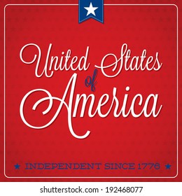 Independence Day typographic card in vector format.