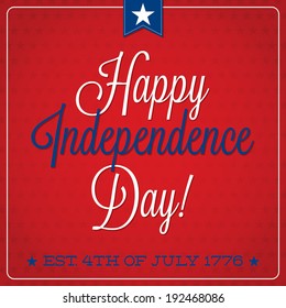 Independence Day typographic card in vector format.