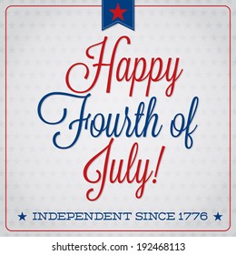 Independence Day typographic card in vector format.