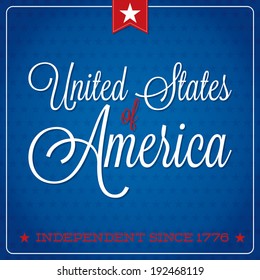Independence Day typographic card in vector format.