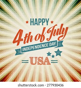 Independence Day typography card. Vector illustration EPS 10.