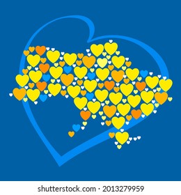 Independence Day of Ukraine, August 24. Love. Vector image