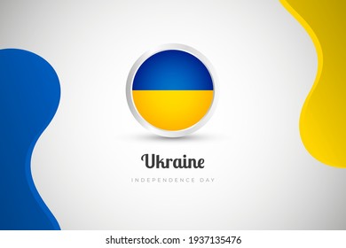 Independence day of Ukraine country with country flag geometric greeting background