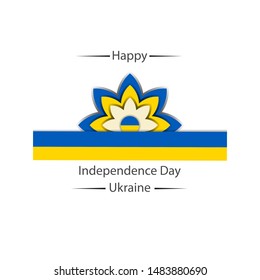 Independence day ukraine, flag ukraine with shadow, vector illustration.