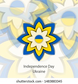 Independence day ukraine on flowers, independence day ukraine concept, flowers vector illustration.