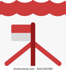 Día de la independencia bajo el agua diseño de icono de estilo plano