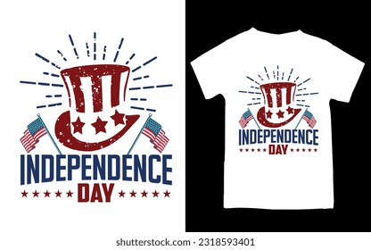 Independence day of the United States, 4th of July. Hand-drawn greeting card. Typography illustration for t-shirt, apparel and print